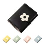 LZSXDWXY Girls Women Wallet Tri-Folded Flowers Wallet Cash Pocket Flowers Print Card Holder Coin Purse with ID Window Elegant Youthful and Cute