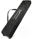 BlesMaller 170 cm Snowboard Bag with Wheels Padded Length Adjustable Air Travel Ski Bag for Ski Boots Equipment