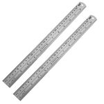 YouOKLight Stainless Steel Ruler Set,Flexible Metal Ruler 12 Inch. Ruler with inches and Centimeters,Metric Ruler 12 inch,Drawing Ruler,Flexible Ruler,Precision Measuring Metal Ruler Silver Pack of 2