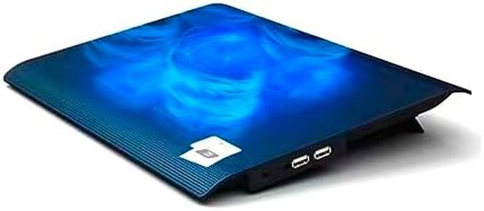 NK Base di raffreddamento per laptop - Ventola per computer portatile da 12 a 17" con supporto, 4 ventole silenziose, 2 porte USB, raffreddamento rapido, luce LED blu - Colore nero