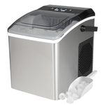 Koolatron Countertop Ice Machine | Portable Ice Maker | 11.7 kg of ice each day | 9 Ice Cubes Ready in 6 Mins | 2 Sizes Of Ice Pellets | Ice Scoop & Basket Included | Self-Cleaning | Stainless Steel