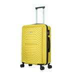 FLYMAX 24" Medium Size Suitcase Super Lightweight 4 Wheel Spinner Hard Shell ABS Luggage Hold Check in Travel Case Yellow