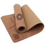 WishKraft Premium Cork Alignment Yoga Mat 5mm Thick | Non-Slip Eco-Friendly Sweat-Resistant Anti-Skid Exercise Mat for Women & Men | Ideal for Yoga, Pilates, Meditation, Home & Gym Workouts (CorkAlignmentMat)