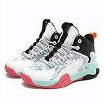 Boy Dress Shoes Size 9 Kid's Basketball Shoes Boys Sneakers Girls Trainers Comfort High Top Basketball Shoes for Boys(Little Kid/Big Kid) Shoes for Toddler Girls (Mint Green, 2 Big Kids)