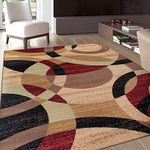 Rugshop Contemporary Abstract Circles Perfect for high Traffic Areas of Your Living Room,Bedroom,Home Office,Kitchen Area Rug 3'3" x 5'3" Multi