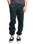 VICTORIOUS Men's Basic Fleece Jogger Sweatpants, Dark Green, X-Large