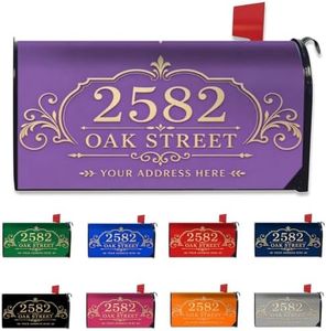 Personalized Mailbox Covers Magnetic with Photo Family Name Street Address Number Custom Polyester Post Letter Box Cover Standard Size for Garden Yard Outdoor Decor Housewarming Gift