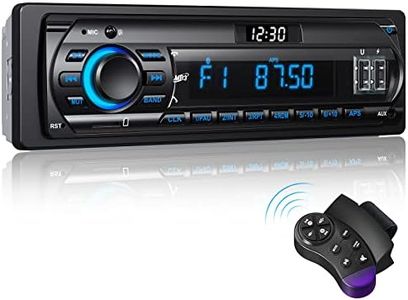 RDS Stereo Autoradio Bluetooth 5.0,12V/24V con Display Orologio LCD, FM/AM, illuminazione a 7 colori, 4x65W 1 Din per auto, Supporto Vivavoce 2USB/AUX/SD/TF/MP3/FLAT