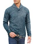 COOFANDY Men Dress Sweater Shawl Collar Sweatshirt Fashion Light Fleece Sweatshirt Dark Blue, Dark Blue, Medium