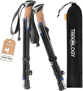 TREKOLOGY Walking Poles 2pc with Real Cork Grip, Trekking Poles for Women Men, Nordic Walking Poles, Aluminum Lightweight Hiking Poles for Seniors, Adjustable Hiking Sticks with Durable Hand straps