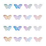 Cheriswelry 160Pcs Transparent Butterfly Glass Pendant Crystal Butterfly Beads Charms Flying Insect Dangle Charm 18mm for Women Girls DIY Necklace Earring Bracelet Jewelry Making