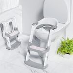 Potty Training Toilet Seat for Kids with Step Stool Ladder, Toddler Potty Toilet Seat for Boys Girls with Anti-Slip Design, Foldable Toddler Toilet Potty Chair