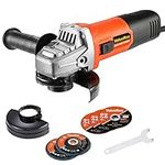 ValueMax Angle Grinder 850W, 115mm Corded Cutting Grinding, 12000 RPM, 3-Position Adjustable Auxiliary Handle, Great for Sanding Cutting, Grinding, Polishing, with 5PC Cutting Grinding Discs