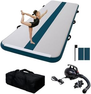 FEATH-R-LITE Gymnastics Mat Inflatable Air Tumble Track 10ft Tumbling Mat 4in Thick Gymnastics Equipment for Kids& Youth (Dark Blue)