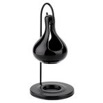 OLYCRAFT Tear Drop Oil Warmer Teardrop Oil Burner Black Ceramic Oil-Warmer with Iron Rack Hanging Tear Drop Oil Burner Tea Light Candle Fragrance Warmer for Oil Incense Aroma Diffuser