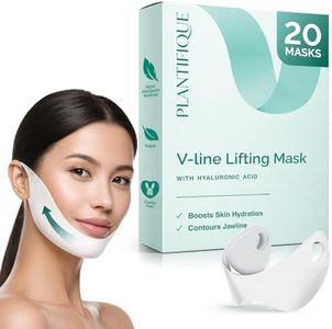 PLANTIFIQUE V-Line Collagen Mask for face 20 PCS Chin Strap for Women & Men, V Line Lifting Mask with Collagen, V Shape Face Tape Chin and Neck Mask for Skin Firming