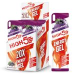 HIGH5 Energy Gels - Quick Release Sports Gels to Power Muscles for Top Performance - Natural Fruit Juice & No Caffeine - On The Go Energy Boost for Running, Cycling, Endurance (Blackcurrant, 20 x 40g)