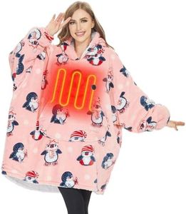 Venustas Heated Blanket Hoodie with Battery Pack, Unisex Oversized Sherpa Wearable Sweatshirt for Women & Men