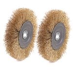 ATOPLEE Wire Brush Wheel for Angle Grinder, Set of 2, Brass Coated Wire Brush Wheel for for Removal of Rust/Corrosion/Paint (Diameter:125mm)