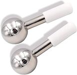 LXTaoler 2Pcs Face Massage Ice Globes,Ice Globes for Facials Skin Care,Unbreakable Stainless Steel Ice Roller,Magic Ice Facial Massage Tools for Face and Neck (White)