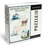 Lantern Press 1000 Piece Jigsaw Puzzle, Beaver Island, Michigan, Lake Chart