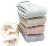 Women's Extra Thick Fleece-Lining Winter Thermal Embroidery Boot Socks 5 Pack (multicolor B)