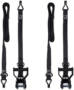 Keeper �– 3,000 lbs. Break Strength Extreme Webbing Combat Ratchet Tie-Down with Double J Hooks, 2 Pack – 1,000 lbs. Working Load Limit