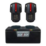 Two Replacement Battery Packs for Andis PowerGroom AGR+ and BGR+ Series Clippers with Transformer Double Charger