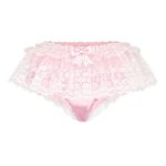 Satini Sissy Vintage Tulle Lace Knickers Briefs Lingerie Underwear Panties (Baby Pink, S)