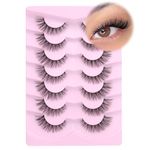 Eyelashes Natural Look Lashes Wispy False Lashes Cat Eye Lashes Short Fake Eyelashes 7 Pairs False Eyelashes C Curl Strip Lash 3D Fluffy Lash Pack by Mavphnee