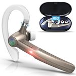 Bluetooth Headset,48Hrs Talk Wireless Headset with Microphone,In Ear Bluetooth Headphones Earbuds for iPhone Android,Hands Free Bluetooth Earpiece Business/Office/Driving Wireless Earphones,New-Gold