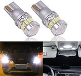 Eseastar 501 LED Bulbs T10 6000K White 12V-24V W5W 194 168 161 12961 20LED SMD3014 with Projector For Car Sidelight Backup Interior Dome Number Plate Light and More
