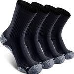 SITOISBE Cushioned Compression Unisex Mid-crew Socks 4-Pack, Medium, Black