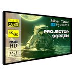 STR-169120 Silver Ticket 120" Diagonal 16:9 4K Ultra HD Ready HDTV (6 Piece Fixed Frame) Projector Screen White Material