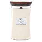 WoodWick Large Hourglass Scented Candle | Linen | with Crackling Wick | Burn Time: up to 130 Hours