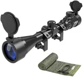 UUQ 3-9×40 Rifle Scope with Knit Gun Sock with Red/Green Illumination and Rangefinder Reticle – Includes Batteries, Fits 20mm Free Mounts, Waterproof and Fog-Proof for Hunting,Airsoft and Pellet Guns