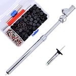 Leak Repair Kit – Heavy Duty Tires | Air Pressure Gauge (1) | Tire Tread Tool (1) | Valve Cores (100) | Sealing Caps (100) | Core Tighteners (2) | for Trucks, Loaders, Tractors, Trailers, Semis, etc.