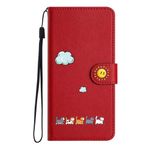 Butnyeoe Phone Case Compatible with iPhone 6s Plus,iPhone 6 Plus Flip Case,Cats Leather Wallet Cover Folio Case with Card Holder for iPhone 6 Plus/6s Plus-Red