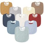 Susurration Muslin Baby Drool Bibs 10Pack Soft Square Adjustable Bandana Bibs for Unisex Baby Girls & Boys (Multicolored)