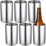 Potchen 6 Packs Wine Chiller Bucket Champagne Ice Bucket for 750ml Bottles, Stainless Steel Double Walled Wine Cooler Bucket Insulated Wine Bottle Chiller for Parties Cocktail Bar to Keep Wine Cold