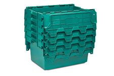 5x New 80 Litre Green (Not Recycled) Plastic Storage Boxes Crates Totes with Lids - Industrial Strength Stack and Nest Containers