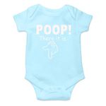 Witty Fashions Poop There it is - Funny Cute Novelty Infant Creeper, One-Piece Baby Bodysuit (Light Blue, 6 Months)