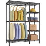 VIPEK V7 Basic Garment Rack for Hanging Clothes Heavy Duty Clothes Rack with Shelves, Portable Closet Rack Metal Clothing Rack 5 Tiers Freestanding Closet Wardrobe System, Max Load 670lbs, Black