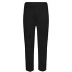 INSAFIANS Boys Sturdy Fit Plus Size Waist Half Elasticated School Trouser with Zip & Clip Generous Fit (as8, Age, 15_Years, 16_Years, Plus, Black)