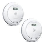 Putogesafe Smoke-CO Detector with LCD Display, Combined Smoke and Carbon Monoxide Detector with Replaceable Battery, 2-in-1 Smoke Detector, 10 Years Lifetime, GS888, 2 pack