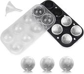 Shuban Ice Trays with Lid & Funnel 8 x 4.5 cm Silicone Sphere Ice Molds, Ice Ball Maker with Lid for Whiskey Cocktail Wink Milk, Ice Trays Flexible Stackable Reusable and Easy Release BPA Free