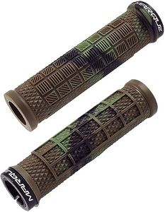 Marque Grapple Mountain Bike Handlebar Grips – Single Lock-On Ring MTB and BMX Bicycle Handle Bar with Non-Slip Grip (Jungle Camo)