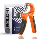 Boldfit Adjustable Hand Grip Strengthener, Hand Gripper for Men & Women for Gym Workout Hand Exercise Equipment to Use in Home for Forearm Exercise, Finger Exercise Power Gripper (40 Kg) Orange