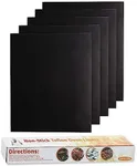 Juvale 5-Pack Non Stick Reusable Oven Liners, Black Heavy Duty Heat Resistant Mats 15.7"x19.7"