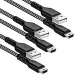 Mini USB Cable [3-Pack, 3.3ft] iSeekerKit USB 2.0 Type A to Mini B Charger Cable Nylon Braided Compatible for Hero 3+, Hero HD, PS3 Controller,MP3, Dash Cam, Digital Camera,Satnav, GPS Receiver, PDA